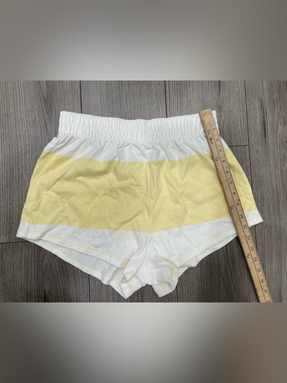 Free People FP Movement Retro Rugby Striped Pullover & Shorts Set- Yellow White - Picture 6 of 9